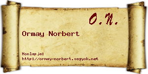 Ormay Norbert névjegykártya